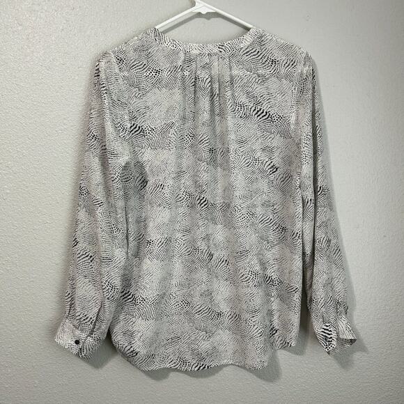 Joie Blouse Women XS Black White Dot V-Neck Silk Long Sleeve Lightweight - Picture 6 of 9